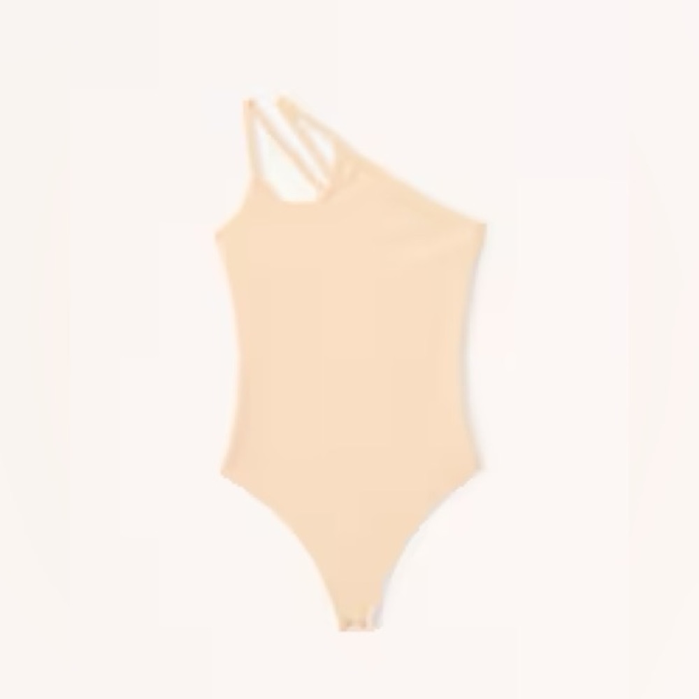 Refined Seamless Rib Fabric One-Shoulder Bodysuit